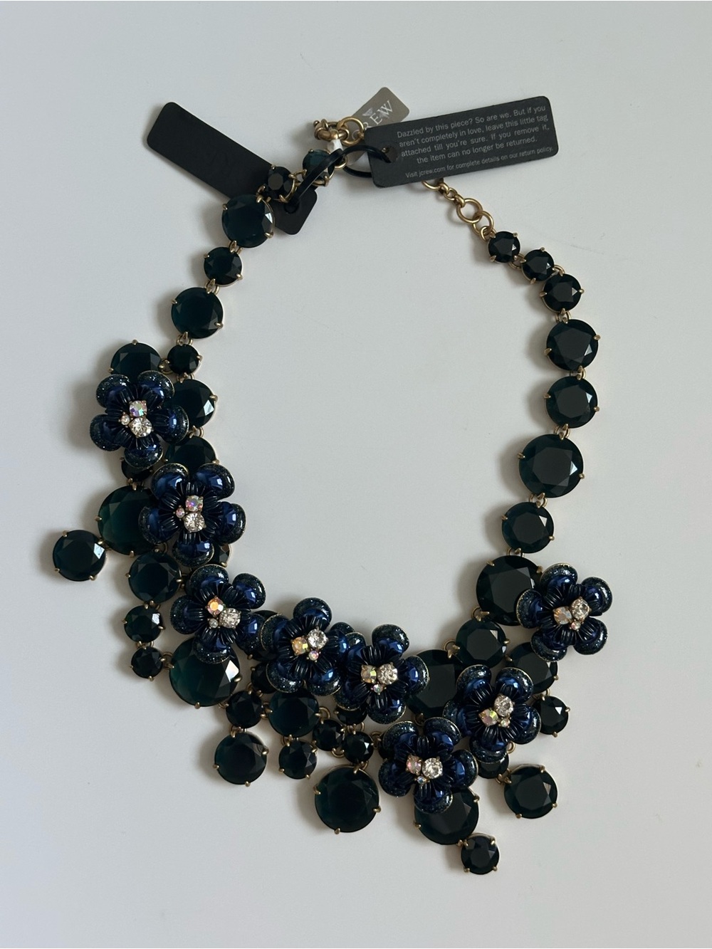 J.Crew Midnight Floral Navy Necklace - NWT - Picture 4 of 6